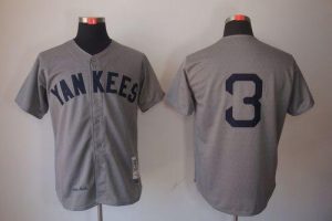 Mitchell And Ness 1929 Yankees #3 Babe Ruth Grey Throwback Stitched MLB Jersey