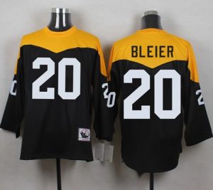 Mitchell And Ness 1967 Steelers #20 Rocky Bleier Black Yelllow Throwback Men's Stitched NFL Jersey