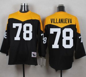 Mitchell And Ness 1967 Steelers #78 Alejandro Villanueva Black Yelllow Throwback Men's Stitched NFL Jersey
