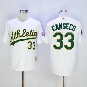 Mitchell And Ness Athletics #33 Jose Canseco White Throwback Stitched MLB Jersey