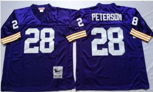Mitchell And Ness Vikings #28 Adrian Peterson Purple Throwback Stitched NFL Jersey