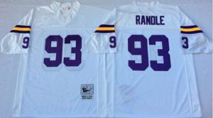 Mitchell And Ness Vikings #93 John Randle White Throwback Stitched NFL Jersey