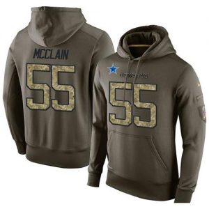 NFL Men's Nike Dallas Cowboys #55 Rolando McClain Stitched Green Olive Salute To Service KO Performance Hoodie