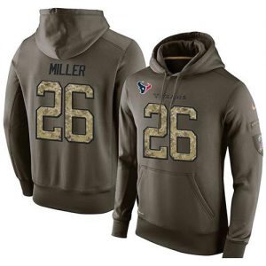 NFL Men's Nike Houston Texans #26 Lamar Miller Stitched Green Olive Salute To Service KO Performance Hoodie