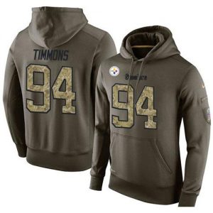 NFL Men's Nike Pittsburgh Steelers #94 Lawrence Timmons Stitched Green Olive Salute To Service KO Performance Hoodie