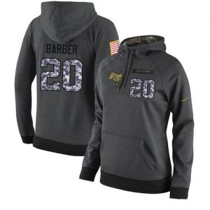 NFL Women's Nike Tampa Bay Buccaneers #20 Ronde Barber Stitched Black Anthracite Salute to Service Player Performance Hoodie