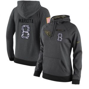 NFL Women's Nike Tennessee Titans #8 Marcus Mariota Stitched Black Anthracite Salute to Service Player Performance Hoodie