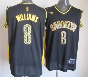 Nets #8 Deron Williams Black Electricity Fashion Embroidered NBA Jersey