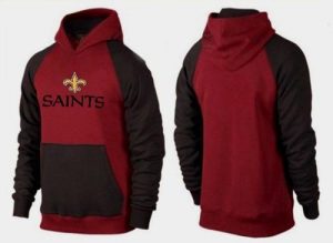 New Orleans Saints Authentic Logo Pullover Hoodie Burgundy Red & Black