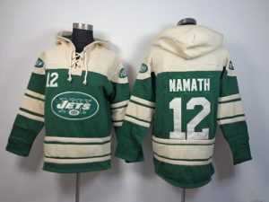 New York Jets #12 Joe Namath Green Sawyer Hooded Sweatshirt NFL Hoodie