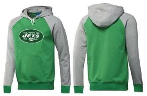 New York Jets Logo Pullover Hoodie Green & Grey