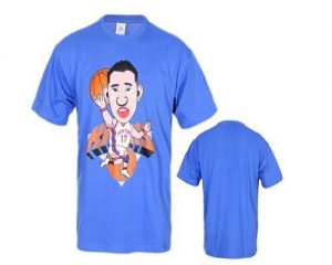 New York Knicks #17 Jeremy Lin Super Star Blue NBA T-Shirts