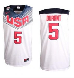 Nike 2014 Team USA #5 Kevin Durant White Stitched NBA Jersey