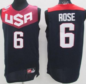 Nike 2014 Team USA #6 Derrick Rose Dark Blue Stitched NBA Jersey