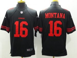 Nike 49ers #16 Joe Montana Black Alternate Men's Stitched NFL Limited Jersey