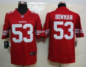 Nike 49ers #53 NaVorro Bowman Red Team Color Men's Embroidered NFL Limited Jersey