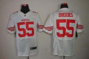 Nike 49ers #55 Ahmad Brooks White Men's Embroidered NFL Elite Jersey