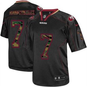 Nike 49ers #7 Colin Kaepernick Black Men's Embroidered NFL Elite Camo Fashion Jersey