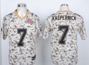 Nike 49ers #7 Colin Kaepernick Camo USMC Men's Embroidered NFL Elite Jersey