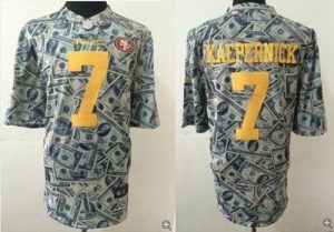 Nike 49ers #7 Colin Kaepernick Dollar Fashion Men's Stitched NFL Elite Jersey