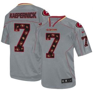 Nike 49ers #7 Colin Kaepernick New Lights Out Grey Men's Embroidered NFL Elite Jersey
