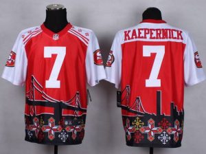 Nike 49ers #7 Colin Kaepernick Red Men's Stitched NFL Elite Noble Fashion Jersey
