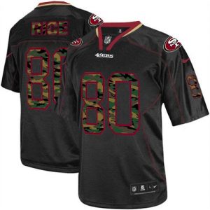 Nike 49ers #80 Jerry Rice Black Men's Embroidered NFL Elite Camo Fashion Jersey