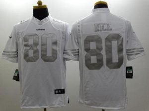 Nike 49ers #80 Jerry Rice White Men's Stitched NFL Limited Platinum Jersey
