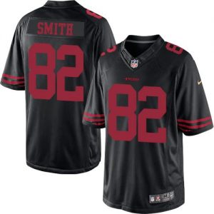 Nike 49ers #82 Torrey Smith Black Alternate Men's Stitched NFL Limited Jersey
