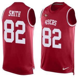 Nike 49ers #82 Torrey Smith Red Team Color Men's Stitched NFL Limited Tank Top Jersey