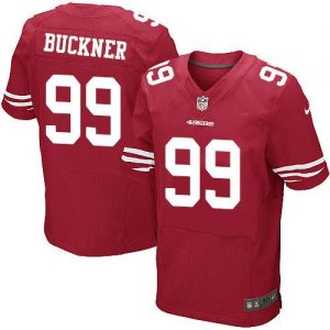 Nike 49ers #99 DeForest Buckner Red Team Color Men's Stitched NFL Elite Jersey