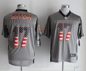 Nike Bears #17 Alshon Jeffery Grey Men's Stitched NFL Elite USA Flag Fashion Jersey