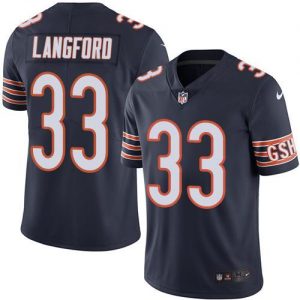 Nike Bears #33 Jeremy Langford Navy Blue Men's Stitched NFL Limited Rush Jersey