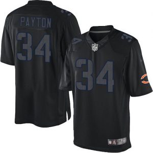 Nike Bears #34 Walter Payton Black Men's Embroidered NFL Impact Limited Jersey