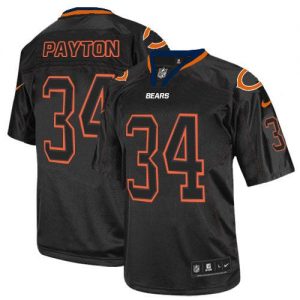 Nike Bears #34 Walter Payton Lights Out Black Men's Embroidered NFL Elite Jersey