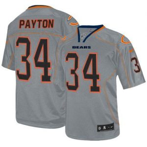 Nike Bears #34 Walter Payton Lights Out Grey Men's Embroidered NFL Elite Jersey