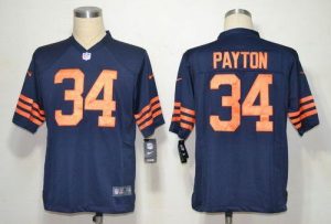 Nike Bears #34 Walter Payton Navy Blue 1940s Throwback Men's Embroidered NFL Game Jersey