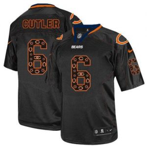 Nike Bears #6 Jay Cutler New Lights Out Black Men's Embroidered NFL Elite Jersey