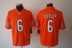 Nike Bears #6 Jay Cutler Orange Alternate Men's Embroidered NFL Limited Jersey