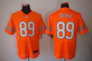 Nike Bears #89 Mike Ditka Orange Alternate Men's Embroidered NFL Elite Jersey