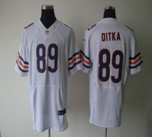 Nike Bears #89 Mike Ditka White Men's Embroidered NFL Elite Jersey
