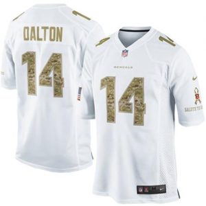 Nike Bengals #14 Andy Dalton White Men's Stitched NFL Limited Salute to Service Jersey