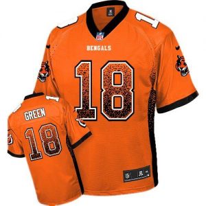 Nike Bengals #18 A.J. Green Orange Alternate Men's Embroidered NFL Elite Drift Fashion Jersey