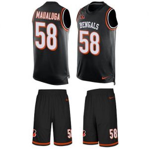 Nike Bengals #58 Rey Maualuga Black Team Color Men's Stitched NFL Limited Tank Top Suit Jersey