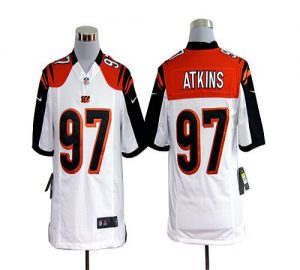 Nike Bengals #97 Geno Atkins White Men's Embroidered NFL Game Jersey