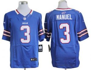 Nike Bills #3 EJ Manuel Royal Blue Team Color Men's Embroidered NFL Elite Jersey