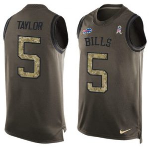 Nike Bills #5 Tyrod Taylor Green Men's Stitched NFL Limited Salute To Service Tank Top Jersey