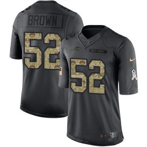 Nike Bills #52 Preston Brown Black Men's Stitched NFL Limited 2016 Salute To Service Jersey