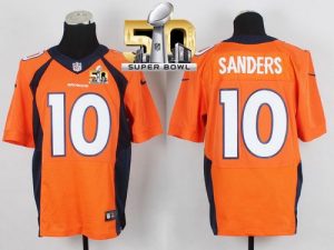 Nike Broncos #10 Emmanuel Sanders Orange Team Color Super Bowl 50 Men's Stitched NFL New Elite Jersey