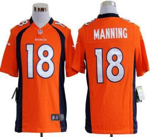 Nike Broncos #18 Peyton Manning Orange Team Color Men's Embroidered NFL Game Jersey